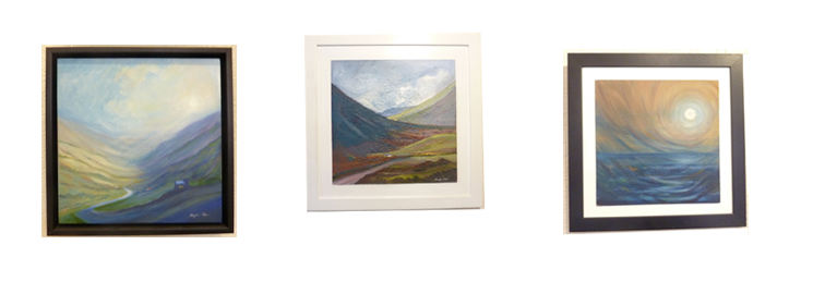 Orignal oil paintings of land, sea and sky available to view at Martins Gallery in Abergavenny, South Wales